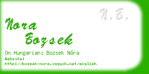 nora bozsek business card